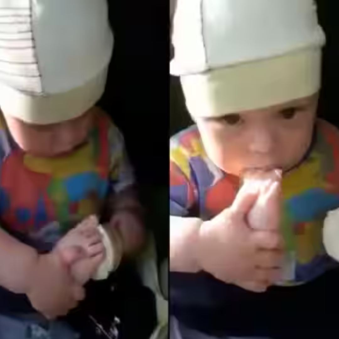 Adorable Viral Video Little Kid Discovers Unique Technique Of Eating